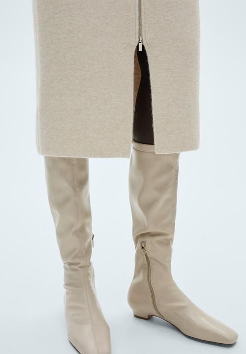 MANGO - Skirt rebecca - light pastel beige