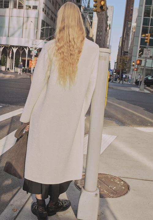 MANGO - Coat ganso - light beige