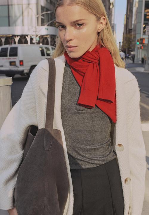 MANGO - Coat ganso - light beige