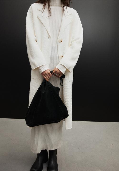 MANGO - Coat ganso - light beige