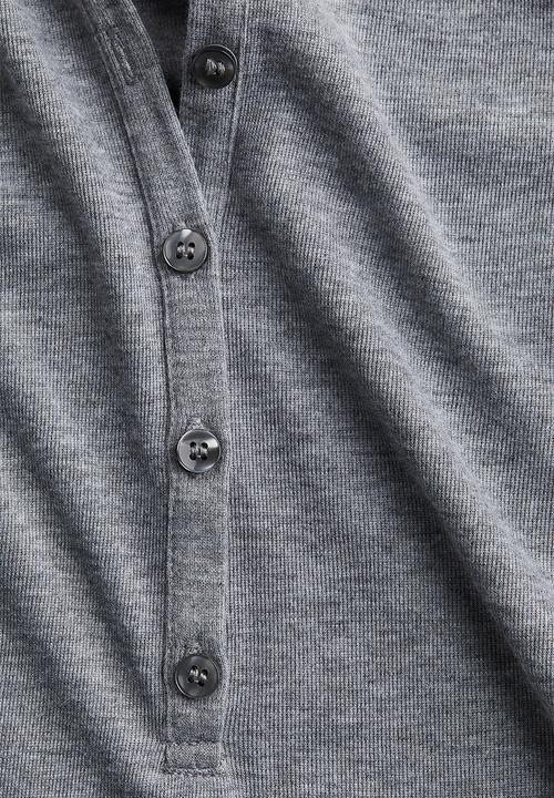 H&M - Fitted polo shirt - grey marl 