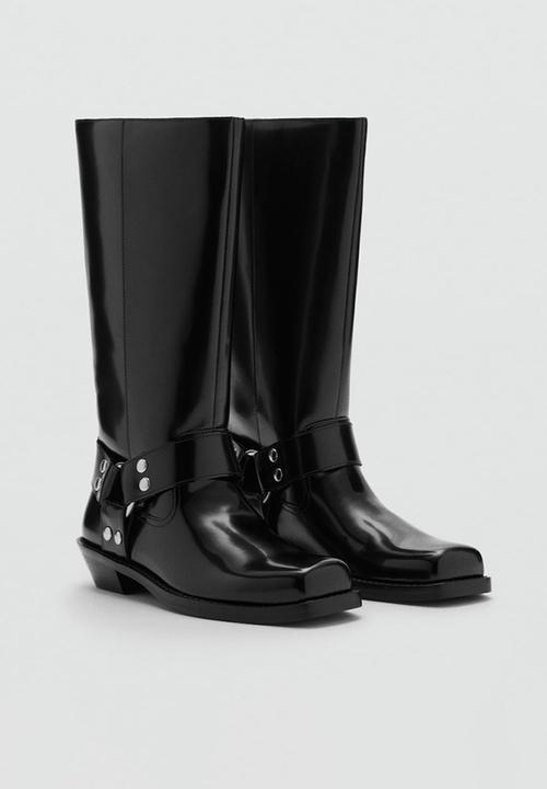 MANGO - Square toe boot - black