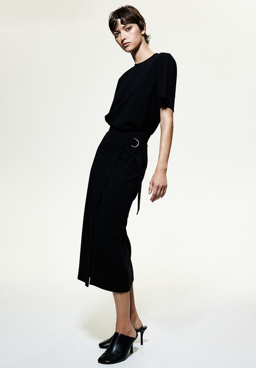 H&M - Jersey wrap skirt - black