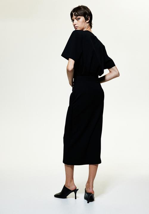 H&M - Jersey wrap skirt - black