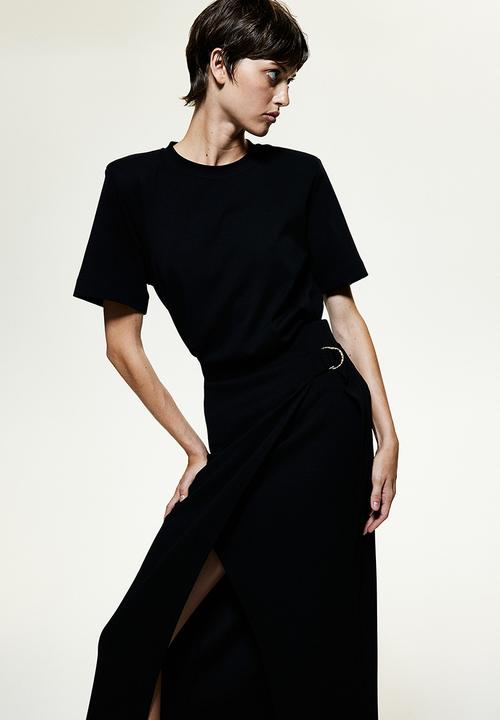 H&M - Jersey wrap skirt - black