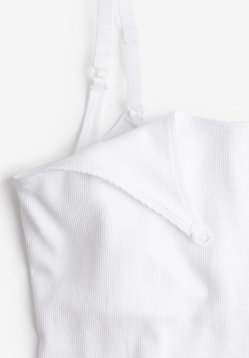 H&M - Mama 2-pack nursing strappy tops - white & black