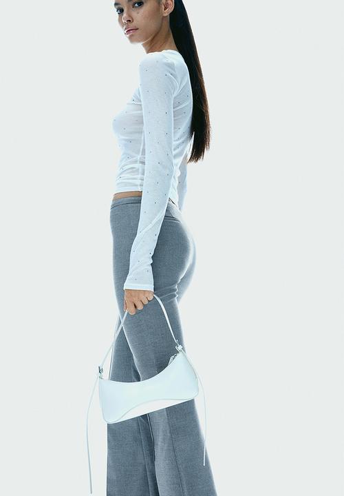 H&M - Flared tailored trousers - grey marl 