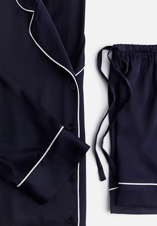 H&M - Satin pyjamas - navy blue