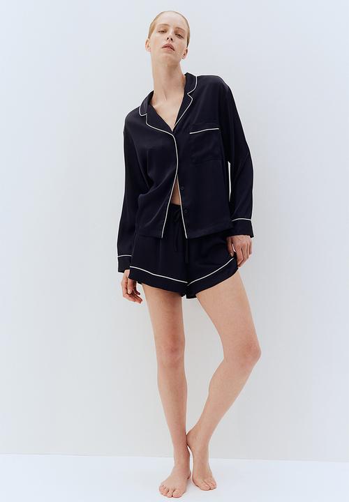 H&M - Satin pyjamas - navy blue