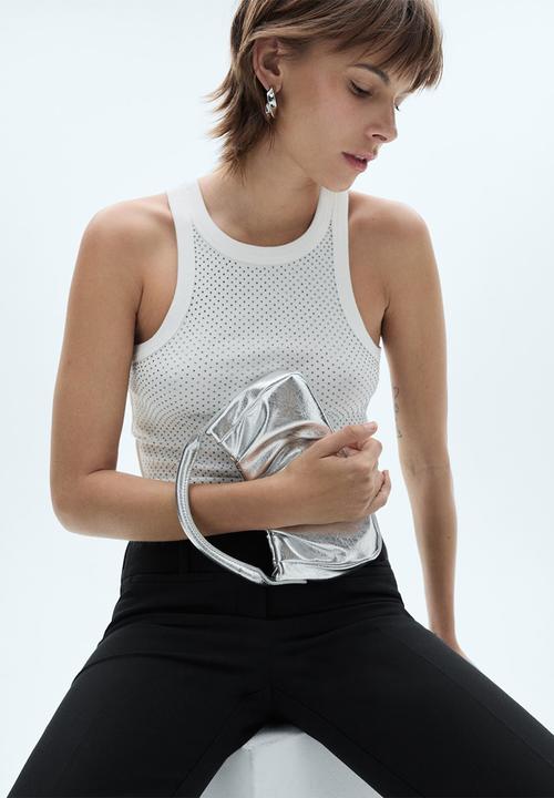 MANGO - Leon crossbody bag - silver