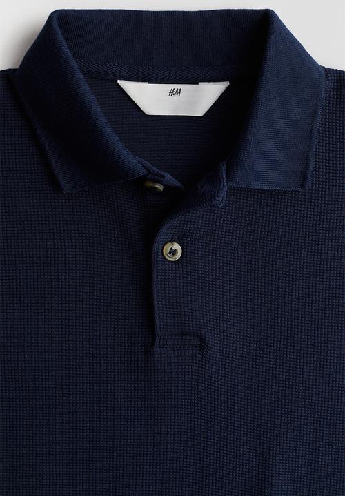 H&M - Waffled polo shirt - Blue
