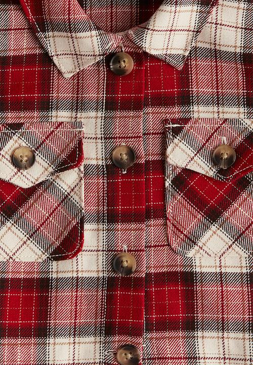 H&M - Cropped flannel jacket - red & checked