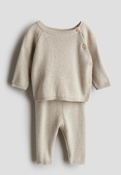 H&M - 2-Piece cotton set - light beige