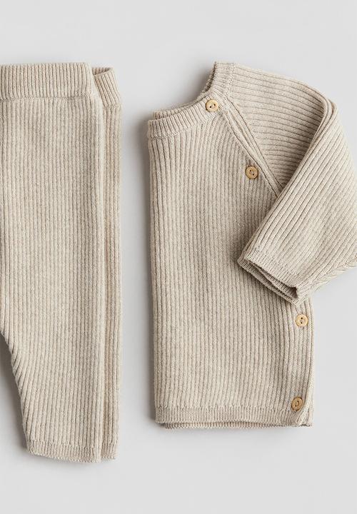 H&M - 2-Piece cotton set - light beige