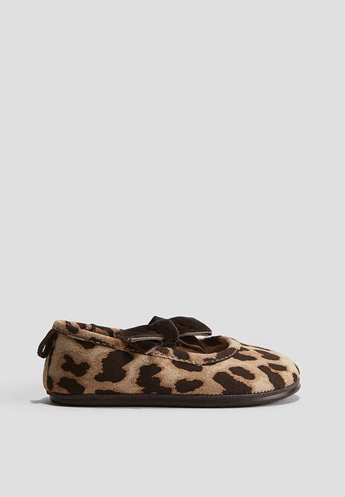 H&M - Bow-detail ballet pumps - Brown/Leopard print
