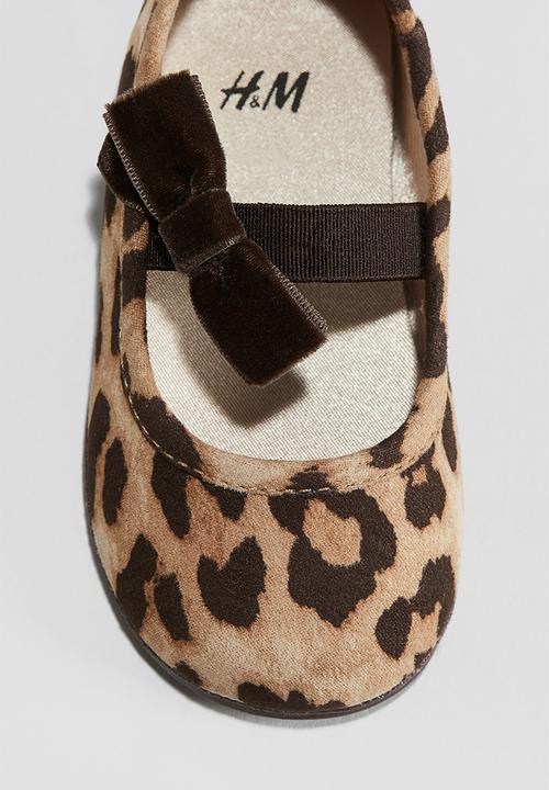 H&M - Bow-detail ballet pumps - Brown/Leopard print