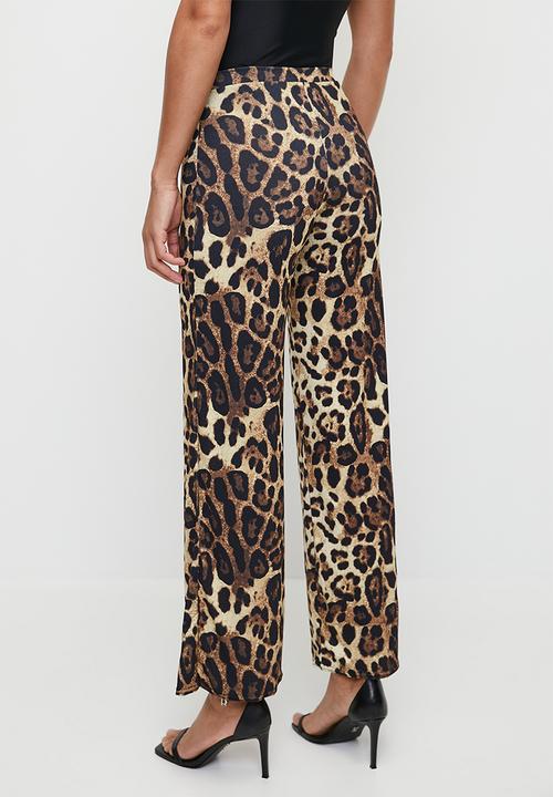boohoo - Leopard Print Wide Leg Trouser - Leopard