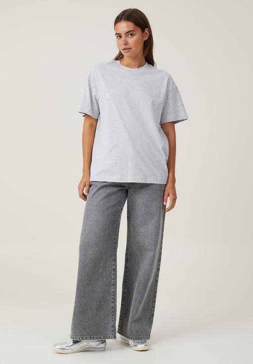 Cotton On - The Boxy Oversized Tee - Grey Marle