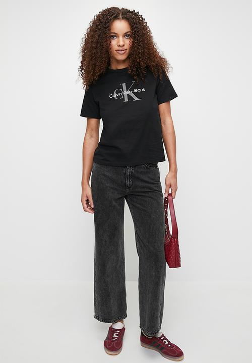 Calvin Klein - Ss Monologo Crewneck Tee - Black Beauty