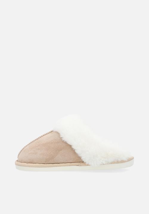 Pop Candy - Shearling lined slippers-brown
