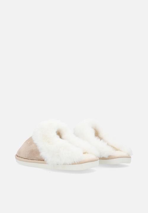 Pop Candy - Shearling lined slippers-brown