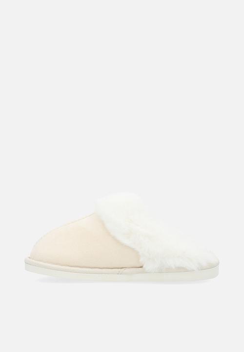 Pop Candy - Shearling lined slippers-beige