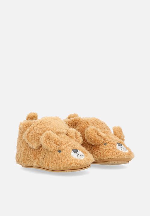 Pop Candy - Teddy fleece booties - brown