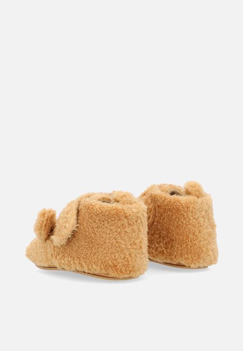 Pop Candy - Teddy fleece booties - brown