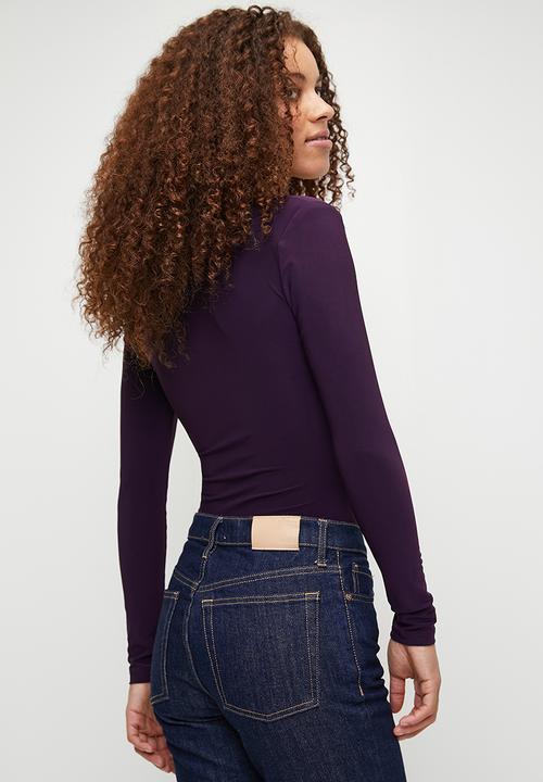 Trendyol - Plum padded knitted bodysuit