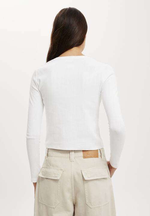 Cotton On - Scarlet Pointelle Cardi - White