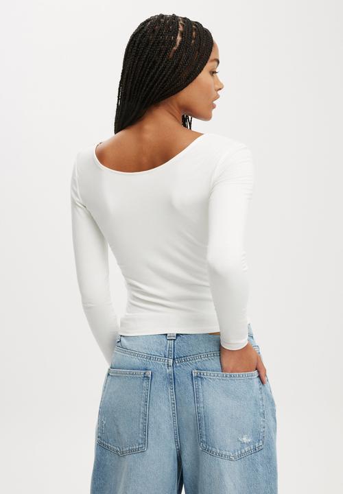 Cotton On - Sunday Scoop Long Sleeve - Vintage White