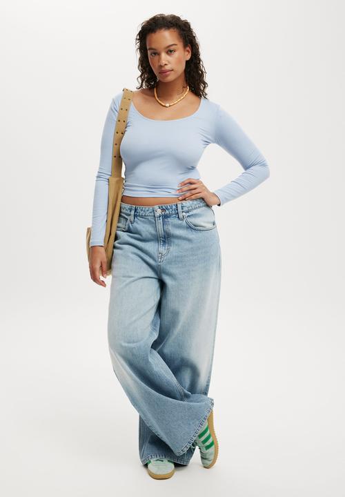 Cotton On - Sunday Scoop Long Sleeve - Dusk Blue