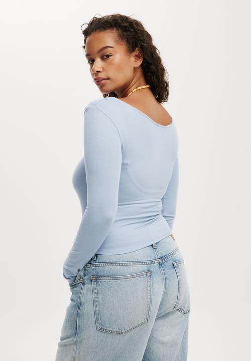 Cotton On - Sunday Scoop Long Sleeve - Dusk Blue