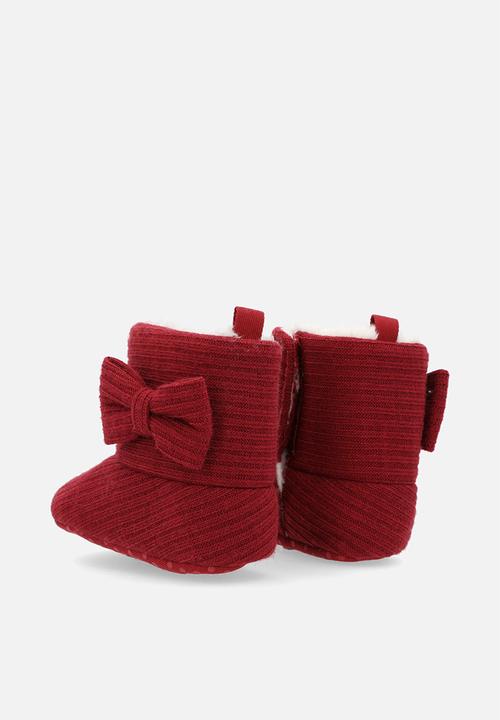 Pop Candy - Shearling lined boots - maroon