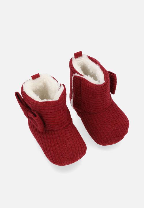 Pop Candy - Shearling lined boots - maroon