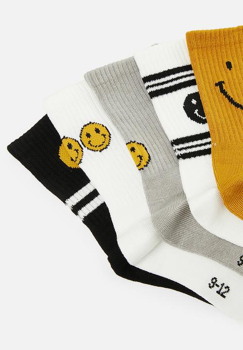 Pop Candy - Smile print 5 pack socks set - multi