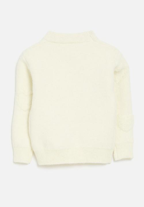Pop Candy - Heart embossed sweater - ecru