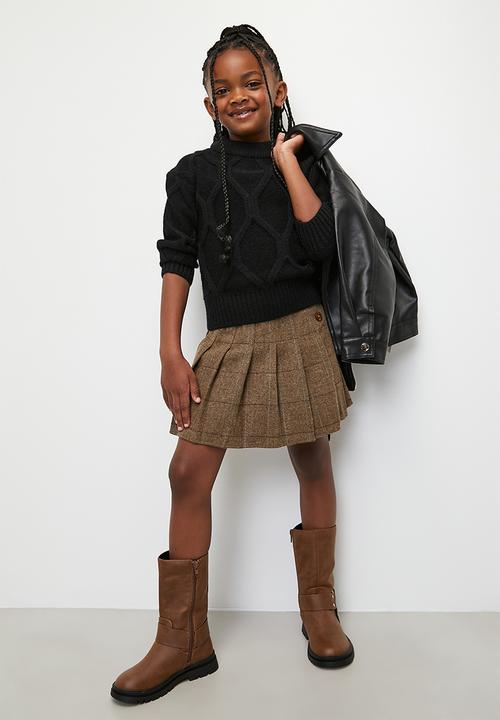Pop Candy - Knife pleated skirt - brown