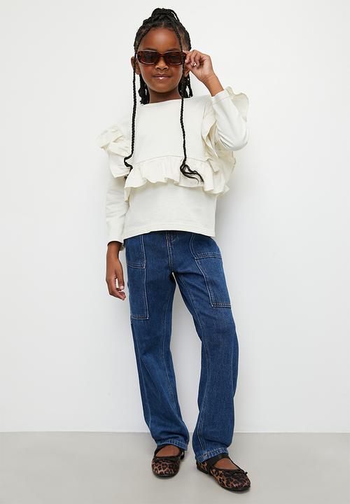 Pop Candy - Ruffled long sleeve blouse - white