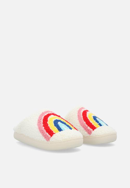 Pop Candy - Rainbow soft plush slippers-multi