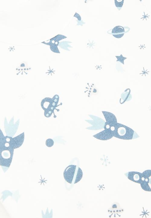 Pop Candy - Printed bodyvest & pants - blue & white