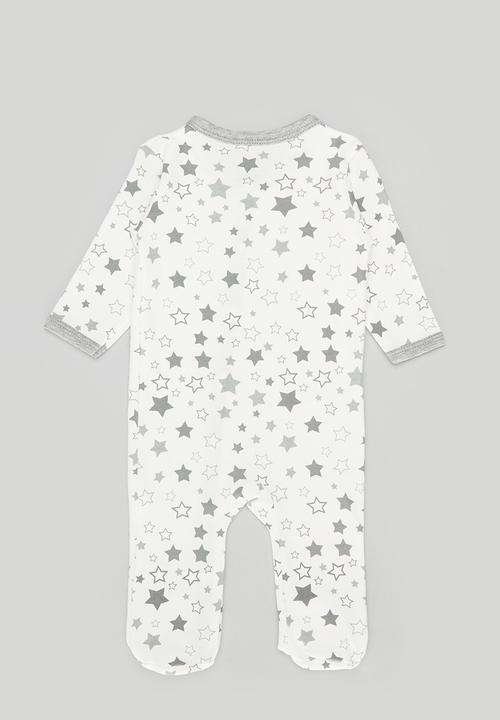 Pop Candy - Printed romper - grey & white