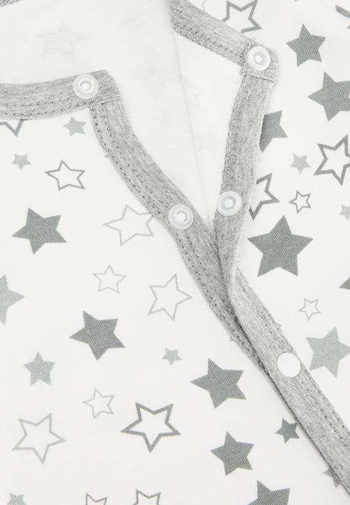 Pop Candy - Printed romper - grey & white