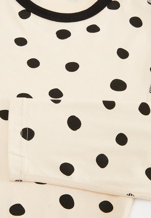 Pop Candy - Polka dot pj set - ecru & black