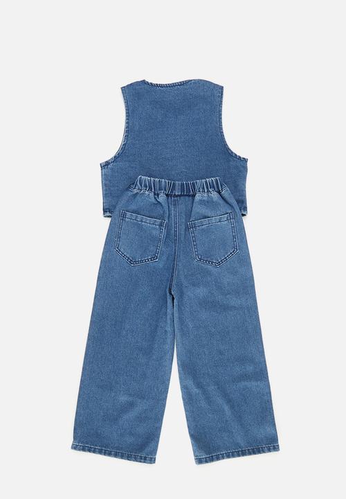 Pop Candy - Denim top & bottom set-blue