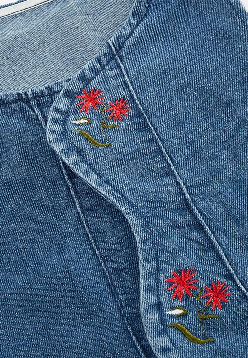 Pop Candy - Denim top & bottom set-blue
