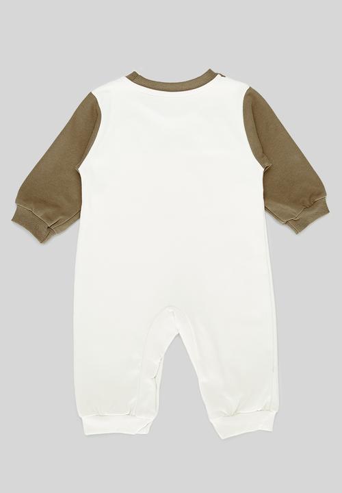 Pop Candy - Contrast romper - ecru & brown