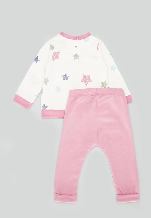 Pop Candy - Dreamer top and bottom set - pink & white
