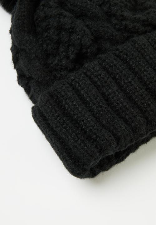 Pop Candy - Pom pom beanie - black