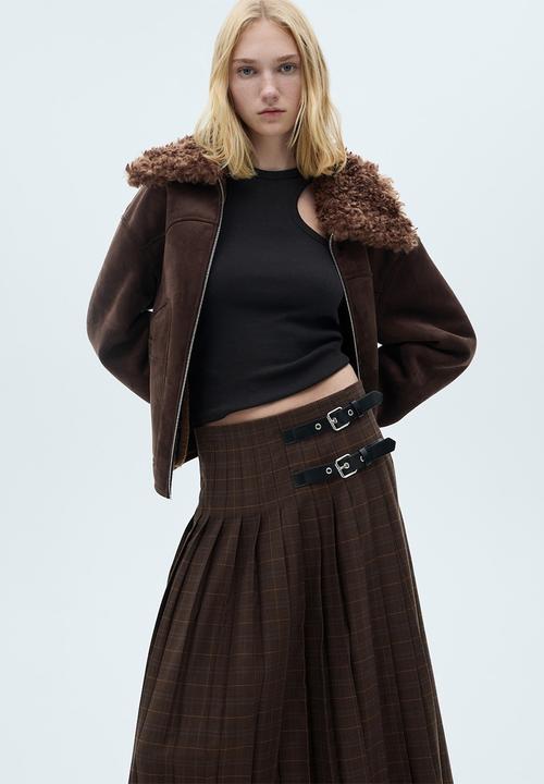 MANGO - Skirt Tere - Brown